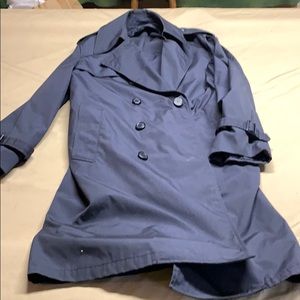 Navy belted trench coat